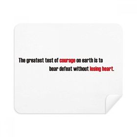 Dıythinker 2 Adet Süet Kumaş Alıntı The Greatest Test Is To Bear Defeat Telefon Ekran Temizleyici ve Gözlük Temizleme Bezi