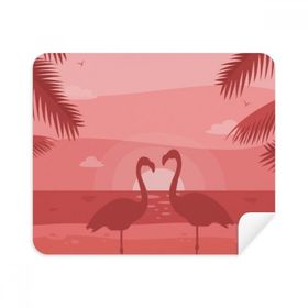 Dıythinker 2 Adet Süet Kumaş Flamingo Çift Kırmızı Alacakaranlık Telefon Ekran Temizleyici ve Gözlük Temizleme Bezi