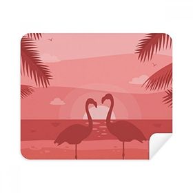 Dıythinker 2 Adet Süet Kumaş Flamingo Çift Kırmızı Alacakaranlık Telefon Ekran Temizleyici ve Gözlük Temizleme Bezi