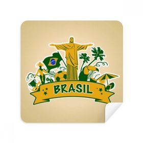 Dıythinker 2 Adet Süet Kumaş Futbol Montu Corcovado Papağan Brezilya Gözlükleri Temizleme Bezi ve Telefon Ekran Temizleyici