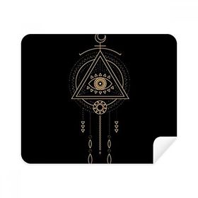 Dıythinker 2 Adet Süet Kumaş Geometri Uzaylı Üçgen Totem Desenli Telefon Ekran Temizleyici ve Gözlük Temizleme Bezi