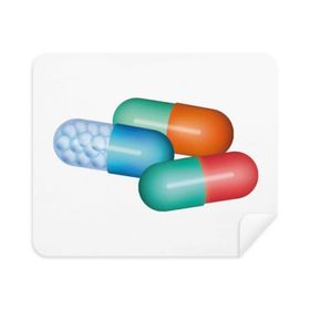 Dıythinker 2 Adet Süet Kumaş Hap Kapsülü Sağlık Ürünleri Desen Telefon Ekran Temizleyici ve Gözlük Temizleme Bezi
