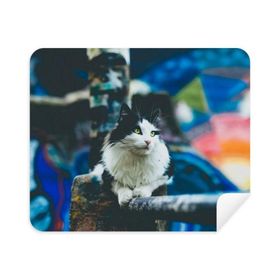 Dıythinker 2 Adet Süet Kumaş Hayvan Tembel Kedi Fotoğraf Çekimi Telefon Ekran Temizleyici ve Gözlük Temizleme Bezi