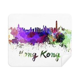 Dıythinker 2 Adet Süet Kumaş Hong Kong Çin Şehir Suluboya Telefon Ekran Temizleyici ve Gözlük Temizleme Bezi
