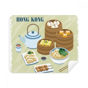 Dıythinker 2 Adet Süet Kumaş Hong Kong Tarzı Çin Dim Sum Telefon Ekran Temizleyici ve Gözlük Temizleme Bezi