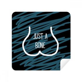Dıythinker 2 Adet Süet Kumaş Just Bone Komik Çizim Mavi Gözlük Temizleme Bezi ve Telefon Ekran Temizleyici
