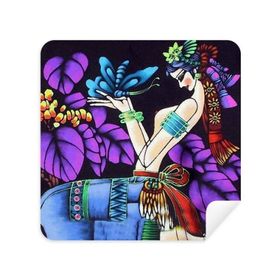 Dıythinker 2 Adet Süet Kumaş Kadın Kelebek Romantik Ay Işığı Ağaç Gözlükleri Temizleme Bezi Telefon Ekran Temizleyici