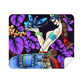 Dıythinker 2 Adet Süet Kumaş Kadın Kelebek Romantik Ay Işığı Ağacı Telefon Ekran Temizleyici ve Gözlük Temizleme Bezi