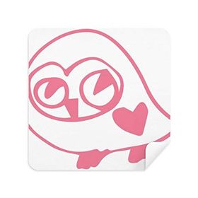 Dıythinker 2 Adet Süet Kumaş Kalp Şekilli Gülme Kuş Koruyucu Hayvan Gözlükleri Temizleme Bezi Telefon Ekran Temizleyici