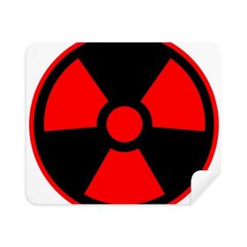 Dıythinker 2 Adet Süet Kumaş Kırmızı Tehlikeli Kimyasal Toksik Radyasyon Sembolü Telefon Ekran Temizleyici ve Gözlük Temizleme Bezi
