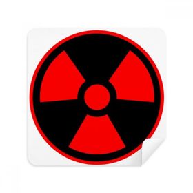 Dıythinker 2 Adet Süet Kumaş Kırmızı Tehlikeli Kimyasal Toksik Radyasyon Sembolü Telefon Ekran Temizleyici ve Gözlük Temizleme Bezi