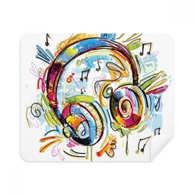 Dıythinker 2 Adet Süet Kumaş Kulaklık Renkli Müzik Çılgın Desenli Telefon Ekran Temizleyici ve Gözlük Temizleme Bezi