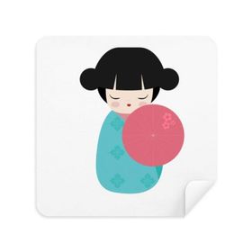 Dıythinker 2 Adet Süet Kumaş Mavi Kimono Sakura Japon Oyuncak Bebek Gözlükleri Temizleme Bezi Telefon Ekran Temizleyici