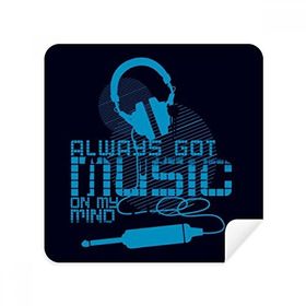 Dıythinker 2 Adet Süet Kumaş Mavi Kulaklık Müzik Çılgın Desenli Telefon Ekran Temizleyici ve Gözlük Temizleme Bezi