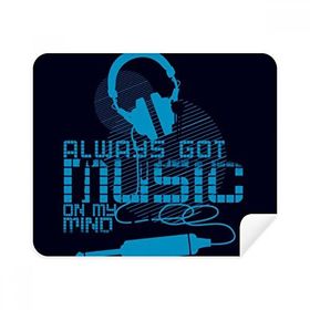 Dıythinker 2 Adet Süet Kumaş Mavi Kulaklık Müzik Çılgın Desenli Telefon Ekran Temizleyici ve Gözlük Temizleme Bezi