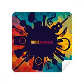 Dıythinker 2 Adet Süet Kumaş Müzik Aletleri Çılgın Mavi İllüstrasyon Gözlükleri Temizleme Bezi ve Telefon Ekran Temizleyici