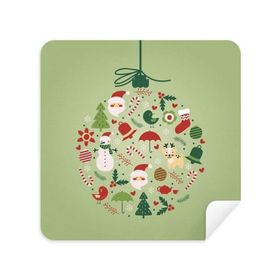 Dıythinker 2 Adet Süet Kumaş Noel Baba Kardan Adam Ağacı Yeşil Gözlük Temizleme Bezi ve Telefon Ekran Temizleyici