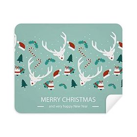 Dıythinker 2 Adet Süet Kumaş Noel Geyik Şapkası Çan Ağacı Festival Telefon Ekran Temizleyici ve Gözlük Temizleme Bezi