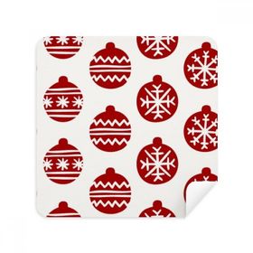 Dıythinker 2 Adet Süet Kumaş Noel Kar Tanesi Çizgi Kırmızı Festival Gözlükleri Temizleme Bezi ve Telefon Ekran Temizleyici
