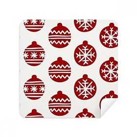 Dıythinker 2 Adet Süet Kumaş Noel Kar Tanesi Çizgi Kırmızı Festival Gözlükleri Temizleme Bezi ve Telefon Ekran Temizleyici