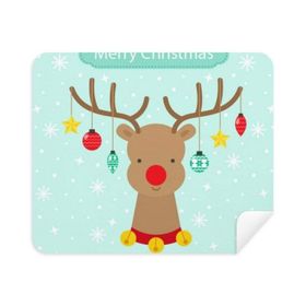 Dıythinker 2 Adet Süet Kumaş Noel Kar Tanesi Yıldız Ampul Geyik Festival Telefon Ekran Temizleyici ve Gözlük Temizleme Bezi