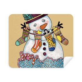 Dıythinker 2 Adet Süet Kumaş Noel Kardan Adam Çorap Festival Telefon Ekran Temizleyici ve Gözlük Temizleme Bezi