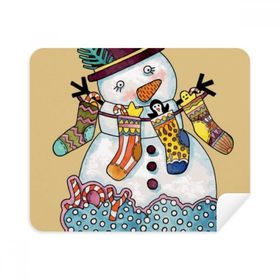 Dıythinker 2 Adet Süet Kumaş Noel Kardan Adam Çorap Festival Telefon Ekran Temizleyici ve Gözlük Temizleme Bezi
