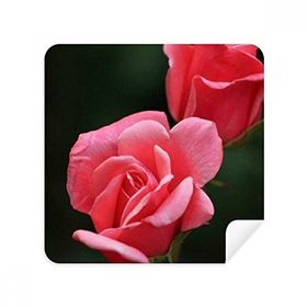 Dıythinker 2 Adet Süet Kumaş Pembe Kırmızı Güller Çiçekler Telefon Ekran Temizleyici ve Gözlük Temizleme Bezi