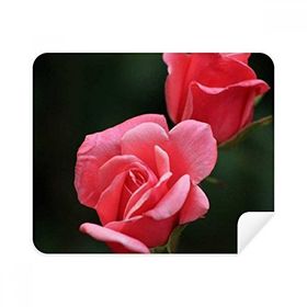 Dıythinker 2 Adet Süet Kumaş Pembe Kırmızı Güller Çiçekler Telefon Ekran Temizleyici ve Gözlük Temizleme Bezi