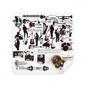 Dıythinker 2 Adet Süet Kumaş Rock Müzik Festivali Çılgın Desenli Telefon Ekran Temizleyici ve Gözlük Temizleme Bezi
