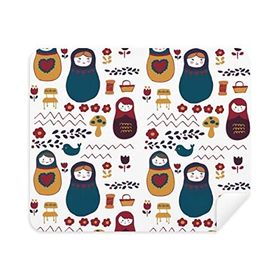 Dıythinker 2 Adet Süet Kumaş Rusya Bebekler Çiçek Posteri Rus Matryoshka Telefon Ekran Temizleyici ve Gözlük Temizleme Bezi