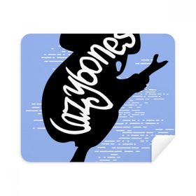 Dıythinker 2 Adet Süet Kumaş Siyah Tembel Hayvan Silüeti Doğal Gözlük Temizleme Bezi ve Telefon Ekran Temizleyici