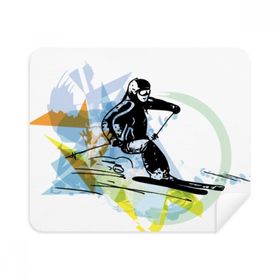 Dıythinker 2 Adet Süet Kumaş Spor Kış Sporcuları Serbest Stil Kayak Suluboya Gözlük Temizleme Bezi ve Telefon Ekran Temizleyici