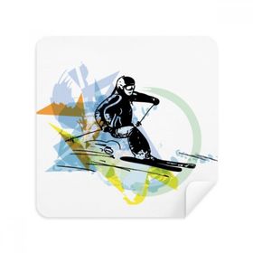Dıythinker 2 Adet Süet Kumaş Spor Kış Sporcuları Serbest Stil Kayak Suluboya Gözlük Temizleme Bezi ve Telefon Ekran Temizleyici