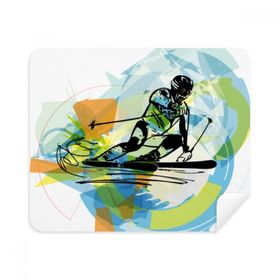 Dıythinker 2 Adet Süet Kumaş Sporcular Kayak Spor Serbest Stil Suluboya Telefon Ekran Temizleyici ve Gözlük Temizleme Bezi