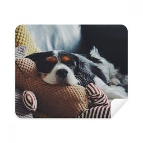 Dıythinker 2 Adet Süet Kumaş Tembel Köpek Hayvan Duygusal Resim Telefon Ekran Temizleyici ve Gözlük Temizleme Bezi