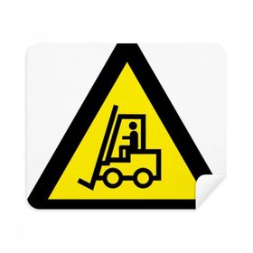 Dıythinker 2 Adet Süet Kumaş Uyarı Sembolü Sarı Siyah Forkliftler Üçgen Telefon Ekran Temizleyici ve Gözlük Temizleme Bezi