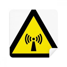 Dıythinker 2 Adet Süet Kumaş Uyarı Sembolü Sarı Siyah Radyasyon Üçgen Telefon Ekran Temizleyici ve Gözlük Temizleme Bezi