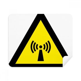 Dıythinker 2 Adet Süet Kumaş Uyarı Sembolü Sarı Siyah Radyasyon Üçgen Telefon Ekran Temizleyici ve Gözlük Temizleme Bezi