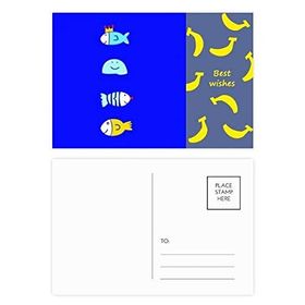 Dıythinker 20 Adet 14x9 cm Renkli Okyanus Balık Deniz Anası Muz Kartpostal Seti