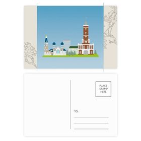 Dıythinker 20 Adet 14x9 cm Renkli Omsk Rusya Ulusal Sembol Desenli Çiçek Kartpostal Seti