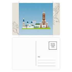Dıythinker 20 Adet 14x9 cm Renkli Omsk Rusya Ulusal Sembol Desenli Çiçek Kartpostal Seti