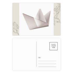 Dıythinker 20 Adet 14x9 cm Renkli Origami Geometrik Soyut Gemi Desenli Çiçek Kartpostal Seti