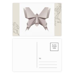Dıythinker 20 Adet 14x9 cm Renkli Origami Geometrik Soyut Kelebek Desenli Çiçek Kartpostal Seti