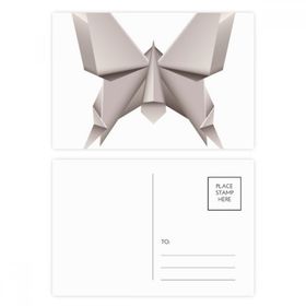Dıythinker 20 Adet 14x9 cm Renkli Origami Geometrik Soyut Kelebek Desenli Kartpostal Seti