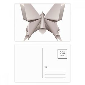 Dıythinker 20 Adet 14x9 cm Renkli Origami Geometrik Soyut Kelebek Desenli Kartpostal Seti