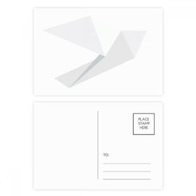 Dıythinker 20 Adet 14x9 cm Renkli Origami Soyut Beyaz Güvercin Desenli Kartpostal Seti