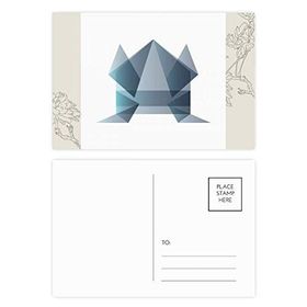Dıythinker 20 Adet 14x9 cm Renkli Origami Soyut Kurbağa Geometrik Şekilli Çiçek Kartpostal Seti