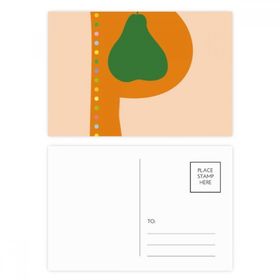 Dıythinker 20 Adet 14x9 cm Renkli P Alfabe Armut Meyvesi Sevimli Desen Kartpostal Seti