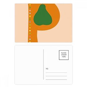Dıythinker 20 Adet 14x9 cm Renkli P Alfabe Armut Meyvesi Sevimli Desen Kartpostal Seti